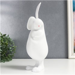 Сувенир полистоун "Белый кроль обнимает сердечко" 31х11х12 см